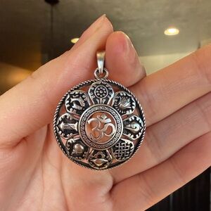 Sterling Silver Tibetan Om Pendant